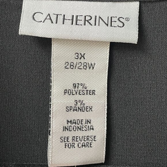 NEW Catherines Womens Plus 3X Black Blouse With Zipper Front & Pockets - Picture 3 of 7
